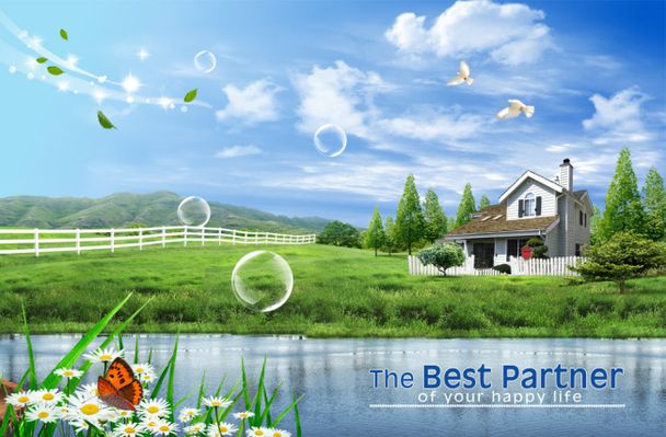 黄绿相间田园美